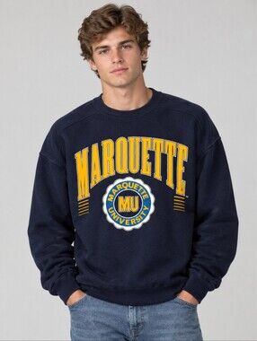 Vintage 90's Galt Crew Marquette University Navy Sweatshirt Men's Size Large